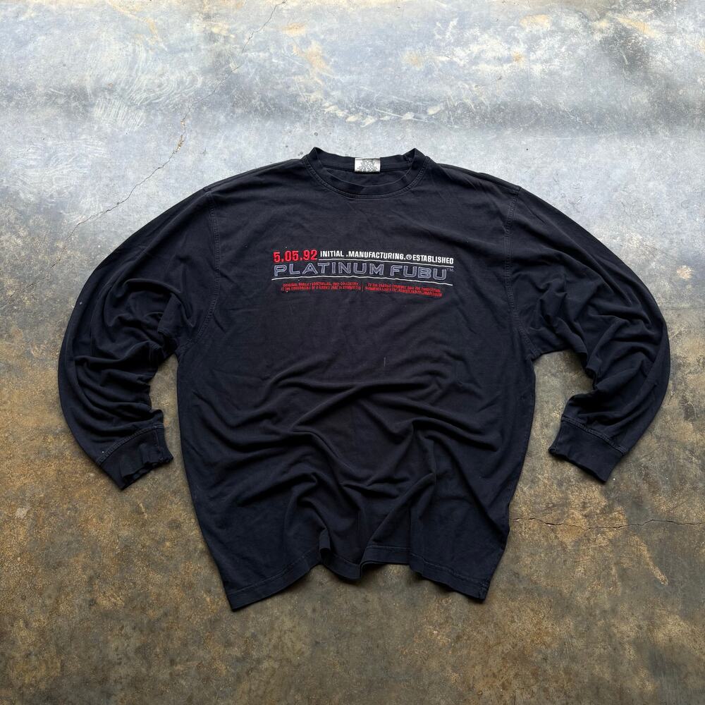Crazy Vintage Boxy Y2K Platinum Fubu Long‎ Sleeve